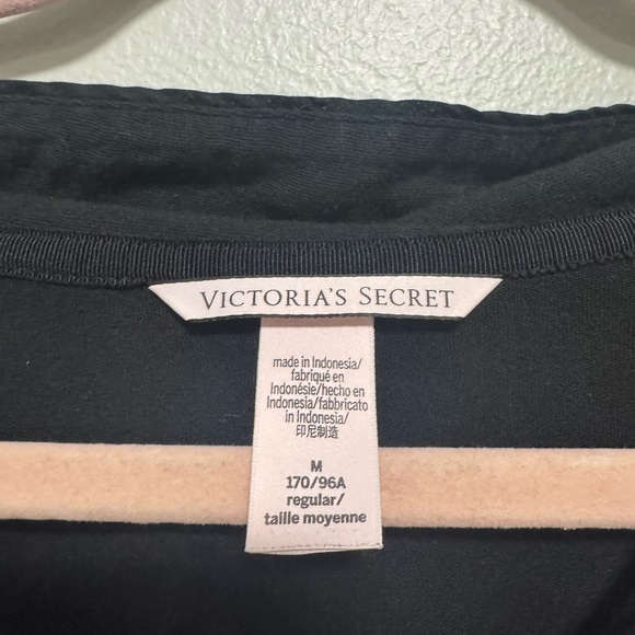 VS Black Button Up VS Logo Pocket Pajama Shirt - Picture 6 of 8